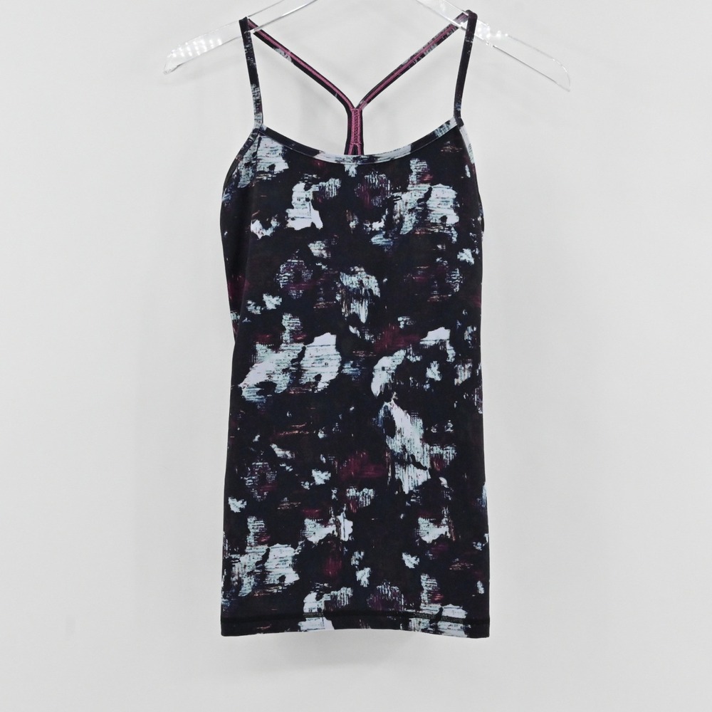 Lululemon Power Y Tank Top Womens Size 6 Purple Blossom Multi Racerback Yoga Gym